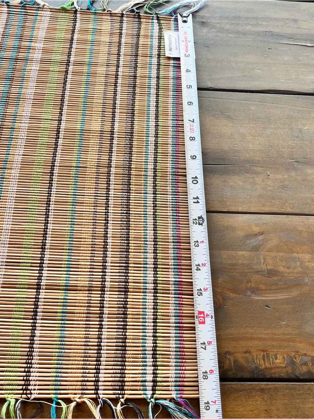 Pier 1 Set of 4 Multicolor Woven Bamboo Placemats with Fringe NWT - Picture 6 of 7